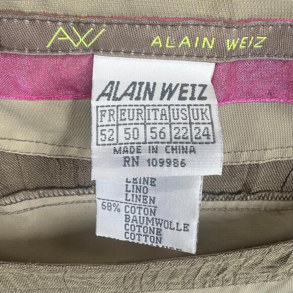 Alain Weiz Linen Dress Womens 22 Sleeveless Lagenlook Boho Tie Side Mermaid Tan - Picture 4 of 8